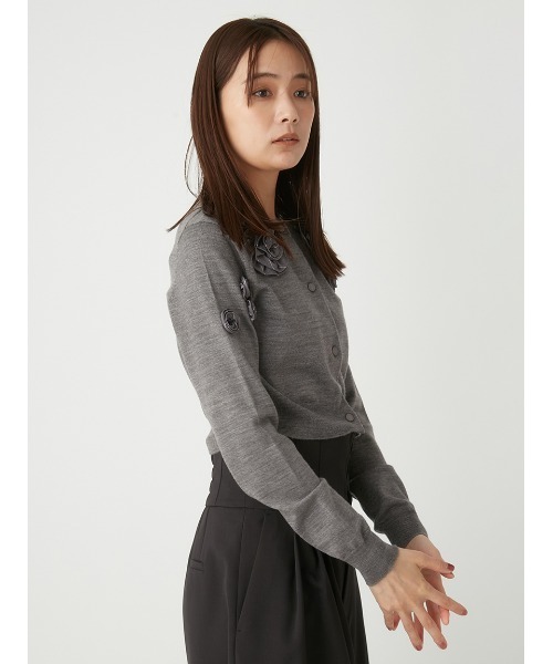 新品　フレイ アイディー] 3Dフラワーカーディガン FRAY I.D（フレイアイディー）の「3Dフラワーカーディガン