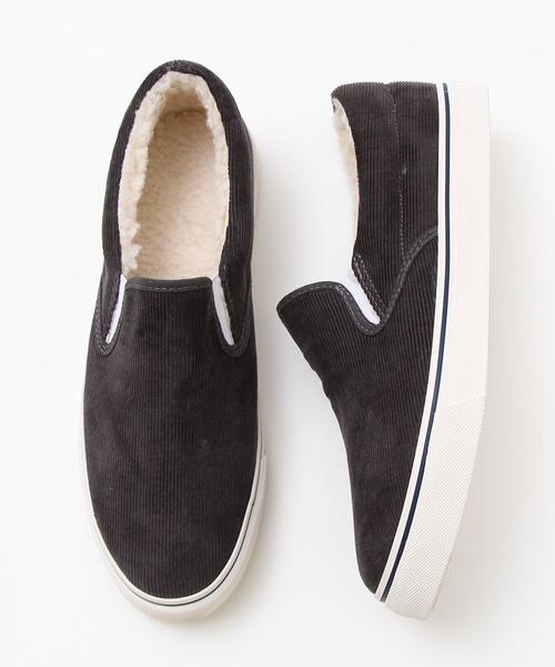 coen（コーエン）の「コーデュロイボアスリッポン1（スリッポン・メンズ・ダークグレー/ベージュ・MEDIUM/LARGE/SMALL）」の3枚目の写真