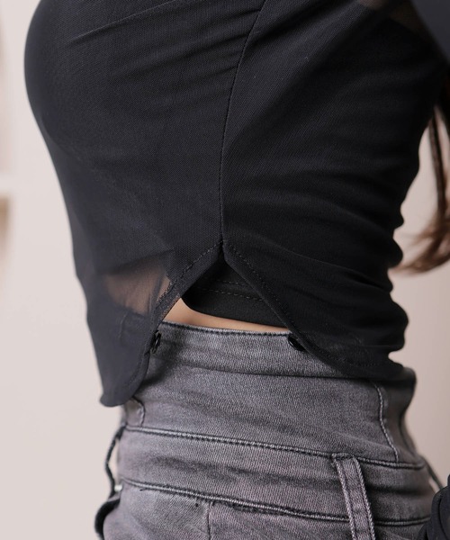 LIPSERVICE（リップサービス）の「ベアSETサイドリボンチュールトップス（Tシャツ/カットソー・レディース・ブラウン/ブラック/その他1・FREE）」の19枚目の写真