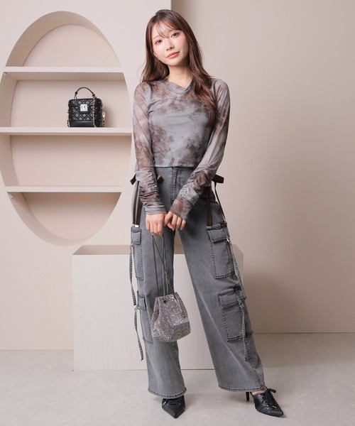 LIPSERVICE（リップサービス）の「ベアSETサイドリボンチュールトップス（Tシャツ/カットソー・レディース・ブラウン/ブラック/その他1・FREE）」の14枚目の写真