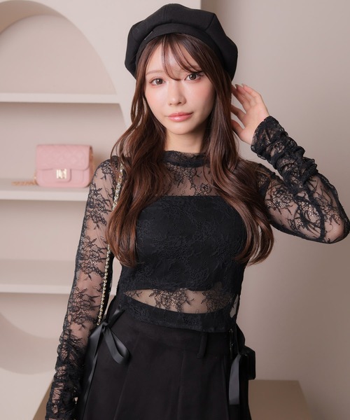 LIPSERVICE（リップサービス）の「ベアSETサイドリボンチュールトップス（Tシャツ/カットソー・レディース・ブラウン/ブラック/その他1・FREE）」の11枚目の写真