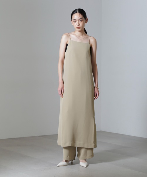 NANO universe（ナノユニバース）の「ドロストギャザーパンツ(セットアップ可)（スラックス・レディース・ベージュ/ブラック・S/M）」の15枚目の写真