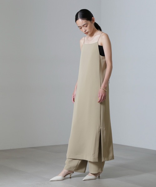 NANO universe（ナノユニバース）の「ドロストギャザーパンツ(セットアップ可)（スラックス・レディース・ベージュ/ブラック・S/M）」の16枚目の写真