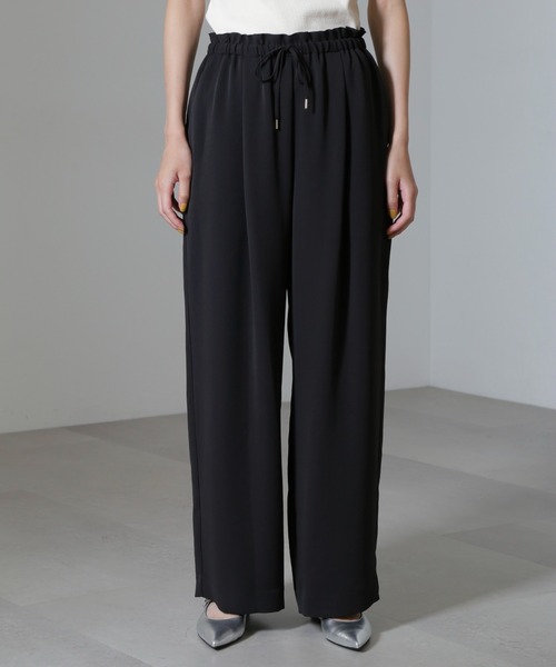 NANO universe（ナノユニバース）の「ドロストギャザーパンツ(セットアップ可)（スラックス・レディース・ベージュ/ブラック・S/M）」の17枚目の写真