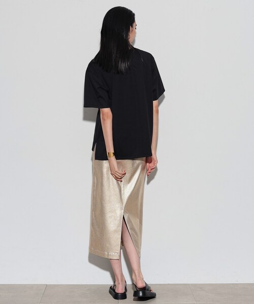 GALLEST（ギャレスト）の「シャイン箔プリントTシャツ（Tシャツ/カットソー・レディース・ホワイト/ライトグレー/ブラック・38）」の9枚目の写真