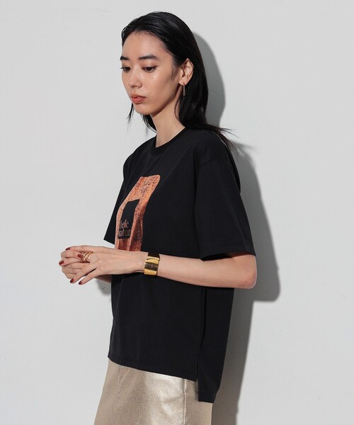 GALLEST（ギャレスト）の「シャイン箔プリントTシャツ（Tシャツ/カットソー・レディース・ホワイト/ライトグレー/ブラック・38）」の8枚目の写真