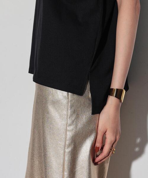 GALLEST（ギャレスト）の「シャイン箔プリントTシャツ（Tシャツ/カットソー・レディース・ホワイト/ライトグレー/ブラック・38）」の6枚目の写真