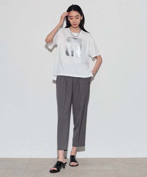 GALLEST（ギャレスト）の「シャイン箔プリントTシャツ（Tシャツ/カットソー・レディース・ホワイト/ライトグレー/ブラック・38）」の18枚目の写真
