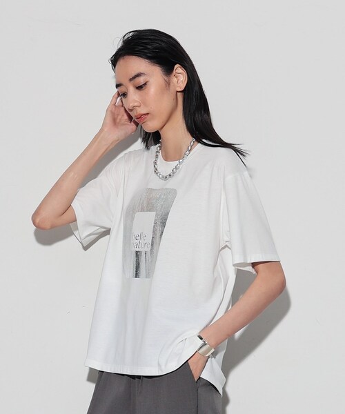 GALLEST（ギャレスト）の「シャイン箔プリントTシャツ（Tシャツ/カットソー・レディース・ホワイト/ライトグレー/ブラック・38）」の17枚目の写真