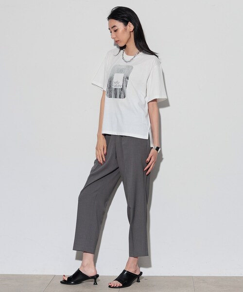 GALLEST（ギャレスト）の「シャイン箔プリントTシャツ（Tシャツ/カットソー・レディース・ホワイト/ライトグレー/ブラック・38）」の16枚目の写真