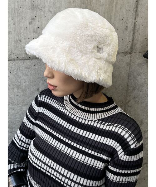 MURUA（ムルーア）の「フェイクファーバケットハット（ハット・レディース・ブラック/グレー/ホワイト/モカ・FREE）」の2枚目の写真
