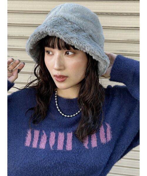 MURUA（ムルーア）の「フェイクファーバケットハット（ハット・レディース・ブラック/グレー/ホワイト/モカ・FREE）」の10枚目の写真