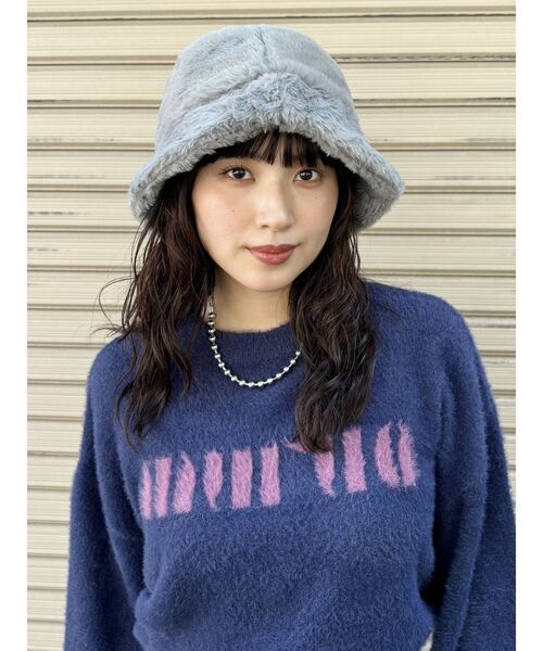 MURUA（ムルーア）の「フェイクファーバケットハット（ハット・レディース・ブラック/グレー/ホワイト/モカ・FREE）」の11枚目の写真