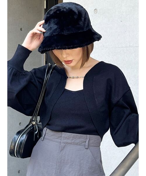 MURUA（ムルーア）の「フェイクファーバケットハット（ハット・レディース・ブラック/グレー/ホワイト/モカ・FREE）」の13枚目の写真