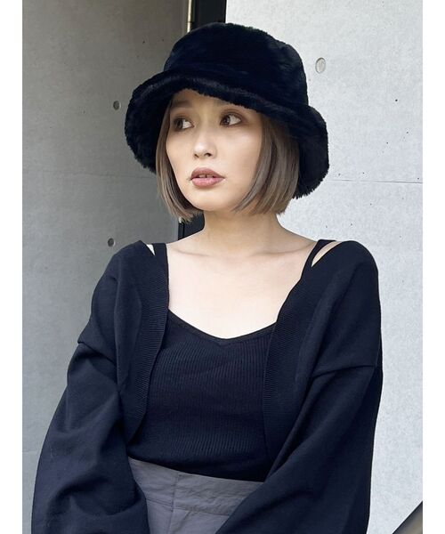 MURUA（ムルーア）の「フェイクファーバケットハット（ハット・レディース・ブラック/グレー/ホワイト/モカ・FREE）」の14枚目の写真