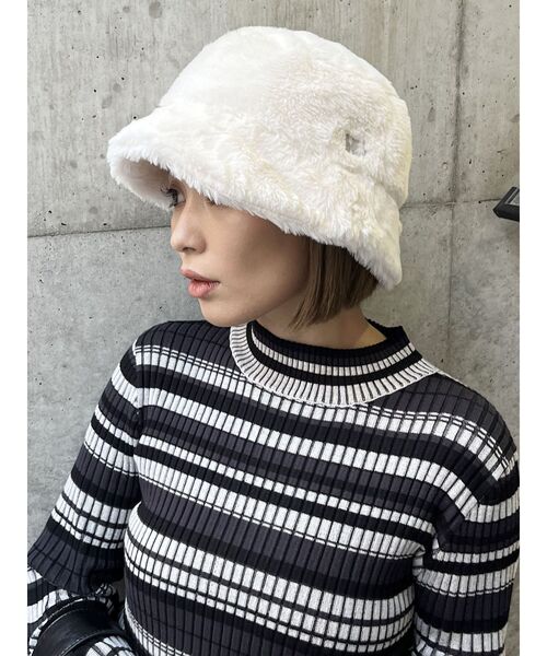 MURUA（ムルーア）の「フェイクファーバケットハット（ハット・レディース・ブラック/グレー/ホワイト/モカ・FREE）」の16枚目の写真