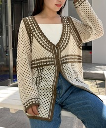 クロシェ編みカーディガン