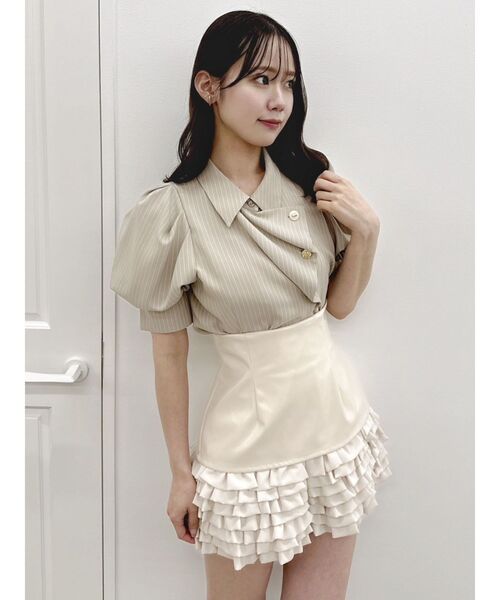 dazzlin（ダズリン）の「スーパーミニチラフリルスカパン（その他パンツ・レディース・アイボリー/ブラック・SMALL/MEDIUM）」の18枚目の写真