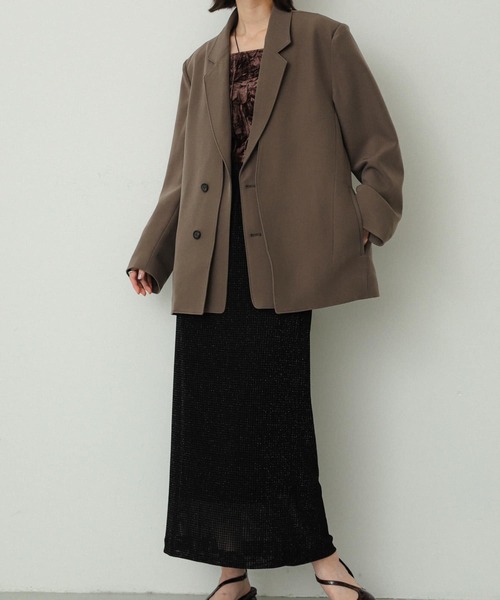 SENSE OF PLACE by URBAN RESEARCH（センスオブプレイスバイアーバンリサーチ）の「シアーラメベロアスカート（スカート・レディース・オフホワイト/ブラック/ピンク・ONE）」の2枚目の写真