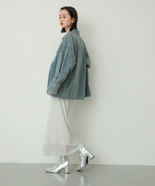 SENSE OF PLACE by URBAN RESEARCH（センスオブプレイスバイアーバンリサーチ）の「シアーラメベロアスカート（スカート・レディース・オフホワイト/ブラック/ピンク・ONE）」の5枚目の写真