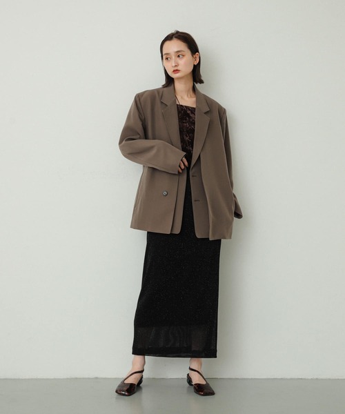 SENSE OF PLACE by URBAN RESEARCH（センスオブプレイスバイアーバンリサーチ）の「シアーラメベロアスカート（スカート・レディース・オフホワイト/ブラック/ピンク・ONE）」の8枚目の写真