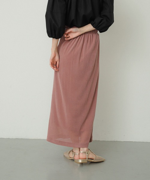 SENSE OF PLACE by URBAN RESEARCH（センスオブプレイスバイアーバンリサーチ）の「シアーラメベロアスカート（スカート・レディース・オフホワイト/ブラック/ピンク・ONE）」の9枚目の写真