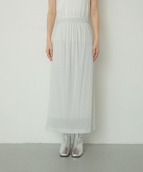 SENSE OF PLACE by URBAN RESEARCH（センスオブプレイスバイアーバンリサーチ）の「シアーラメベロアスカート（スカート・レディース・オフホワイト/ブラック/ピンク・ONE）」の13枚目の写真