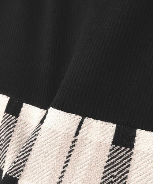PROPORTION BODY DRESSING（プロポーションボディドレッシング）の「チェックドッキングニットワンピース / 1214240924（ワンピース・レディース・ブラック/ボルドー・SMALL/MEDIUM）」の17枚目の写真