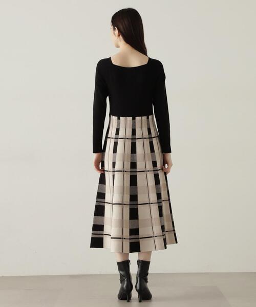 PROPORTION BODY DRESSING（プロポーションボディドレッシング）の「チェックドッキングニットワンピース / 1214240924（ワンピース・レディース・ブラック/ボルドー・SMALL/MEDIUM）」の22枚目の写真