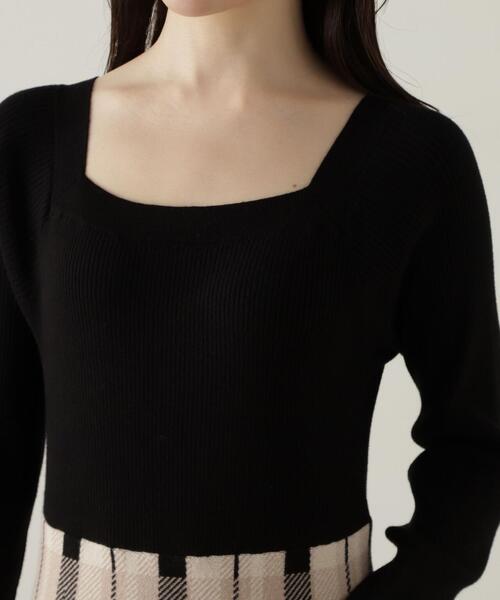 PROPORTION BODY DRESSING（プロポーションボディドレッシング）の「チェックドッキングニットワンピース / 1214240924（ワンピース・レディース・ブラック/ボルドー・SMALL/MEDIUM）」の18枚目の写真