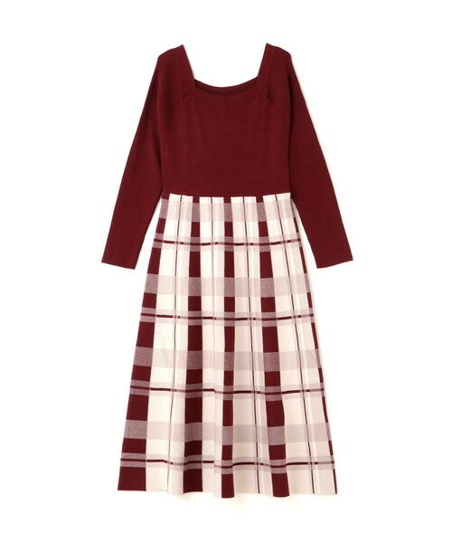 PROPORTION BODY DRESSING（プロポーションボディドレッシング）の「チェックドッキングニットワンピース / 1214240924（ワンピース・レディース・ブラック/ボルドー・SMALL/MEDIUM）」の21枚目の写真