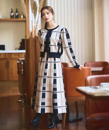 PROPORTION BODY DRESSING | チェックドッキングニットワンピース / 1214240924(ワンピース)