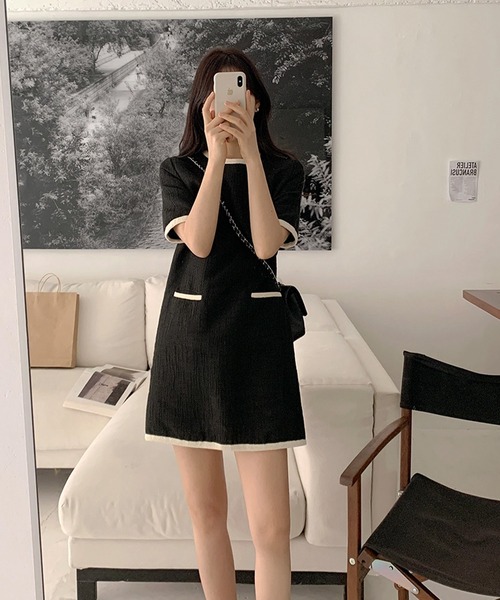 IRADOWL（アイラドール）の「バイカラーフレンチAラインミニOP