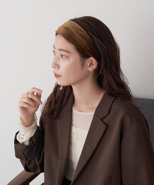 Kastane(カスタネ)の「*ベロアヘアバンド(ヘアバンド・レディース・ブラック/ブラウン・FREE)」の1枚目の写真