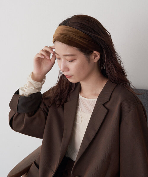 Kastane(カスタネ)の「*ベロアヘアバンド(ヘアバンド・レディース・ブラック/ブラウン・FREE)」の9枚目の写真