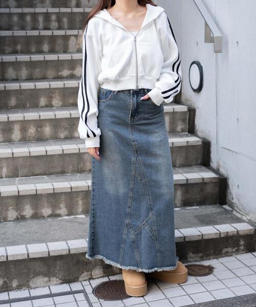 WEGO(ウィゴー)の「WEGO/裏起毛Wジップショートパーカー(パーカー・レディース・アイボリー/ブラック/杢グレー/ブラック系その他/ホワイト系その他・FREE)」の12枚目の写真