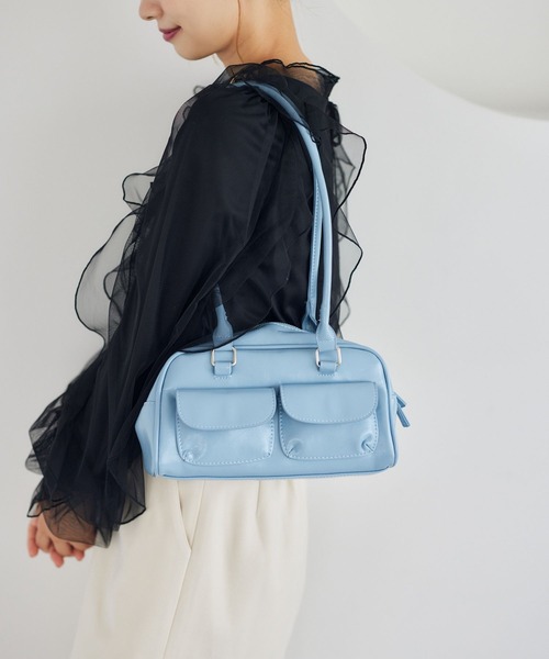 mysty woman(ミスティウーマン)の「アウトポケットBAG 204729(ハンドバッグ・レディース・ホワイト/ブラウン/ブラック/ブルー・FREE)」の1枚目の写真