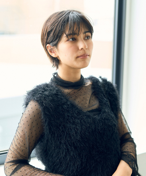 Rouge vif Anna（ルージュヴィフアンナ）の「ドットチュールシアータートル（Tシャツ/カットソー・レディース・ホワイト/ブラック・フリー）」の5枚目の写真