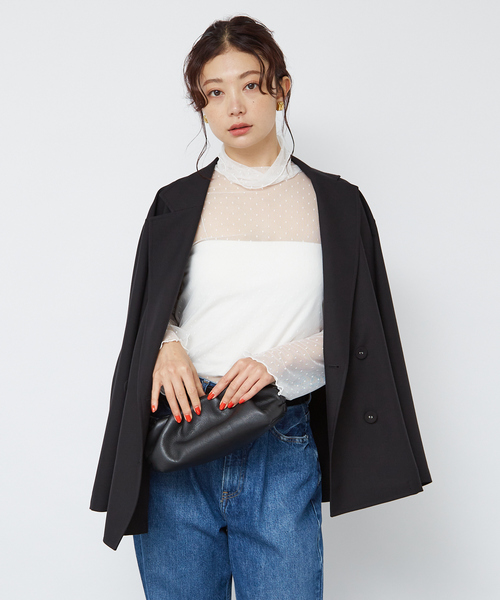 Rouge vif Anna（ルージュヴィフアンナ）の「ドットチュールシアータートル（Tシャツ/カットソー・レディース・ホワイト/ブラック・フリー）」の6枚目の写真