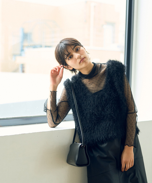 Rouge vif Anna（ルージュヴィフアンナ）の「ドットチュールシアータートル（Tシャツ/カットソー・レディース・ホワイト/ブラック・フリー）」の12枚目の写真