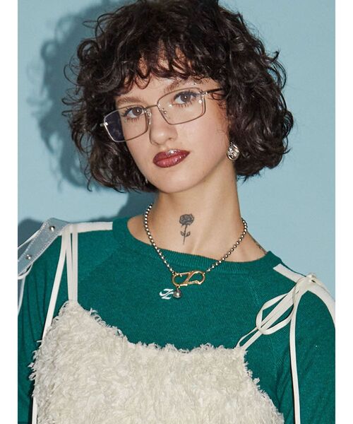 jouetie（ジュエティ）の「メタルフレームスリムスクエアグラス（メガネ・レディース・シルバー/ゴールド・FREE）」の3枚目の写真