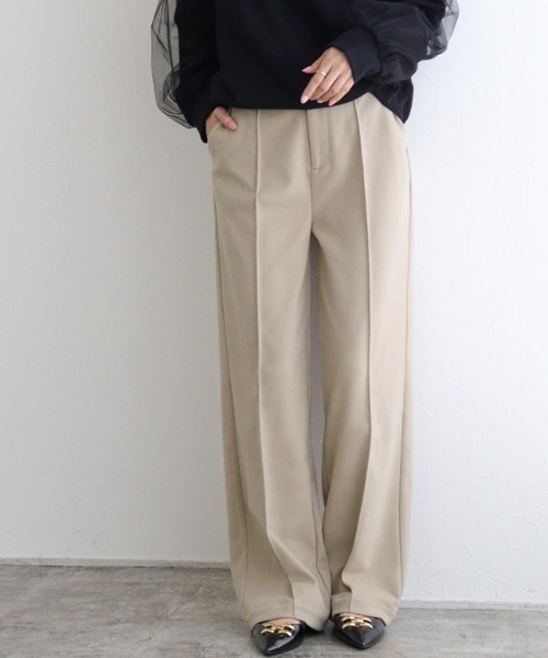 Pierrot(ピエロ)の「カシミヤタッチセミルーズストレートパンツ(その他パンツ・レディース・チェック/ブラック/グレイッシュベージュ・PM/PL/M/L)」の18枚目の写真