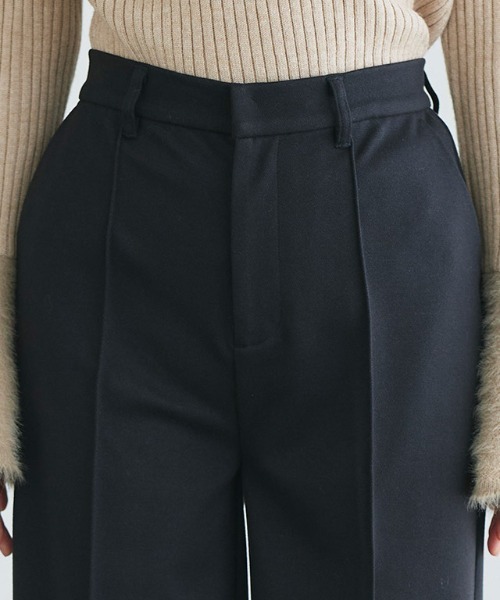 Pierrot(ピエロ)の「カシミヤタッチセミルーズストレートパンツ(その他パンツ・レディース・チェック/ブラック/グレイッシュベージュ・PM/PL/M/L)」の5枚目の写真