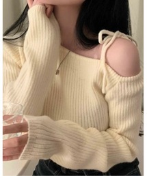 SALTMINT | ワンショルダーリボンニットトップス(ニット/セーター)