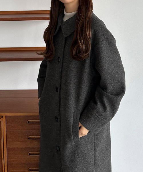 セール】コクーンスリーブステンカラーロングコート（ステンカラー