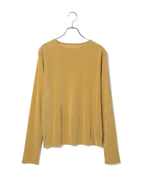 le cercle ADAM ET ROPE'(ルセルクルアダムエロペ)の「シアーベロアトップス(Tシャツ/カットソー・レディース・ホワイト/チャコールグレー/マスタード/ライム・FREE)」の14枚目の写真