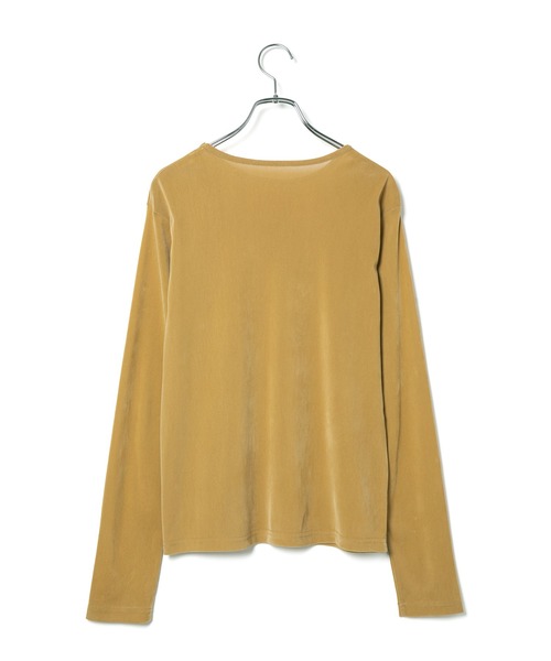 le cercle ADAM ET ROPE'(ルセルクルアダムエロペ)の「シアーベロアトップス(Tシャツ/カットソー・レディース・ホワイト/チャコールグレー/マスタード/ライム・FREE)」の15枚目の写真