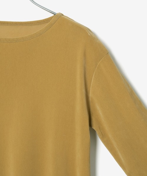 le cercle ADAM ET ROPE'(ルセルクルアダムエロペ)の「シアーベロアトップス(Tシャツ/カットソー・レディース・ホワイト/チャコールグレー/マスタード/ライム・FREE)」の17枚目の写真