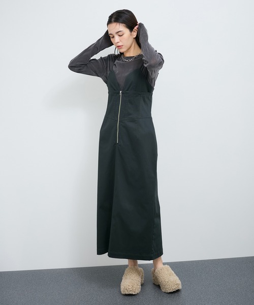 le cercle ADAM ET ROPE'(ルセルクルアダムエロペ)の「シアーベロアトップス(Tシャツ/カットソー・レディース・ホワイト/チャコールグレー/マスタード/ライム・FREE)」の10枚目の写真