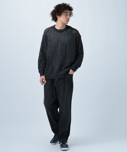 BAYFLOW（ベイフロー）の「BIGメッシュニットプルオーバー（ニット/セーター・メンズ・ブラック/グレー/ネイビー・LARGE/MEDIUM）」の5枚目の写真